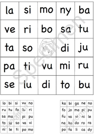 Loto des syllabes format PDF